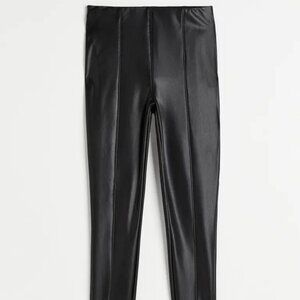 NWT H&M Coated Crease-front Leggings